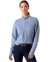 Women's Ariat Foxleigh 1/2 Zip Wool Sweater - Rainwashed