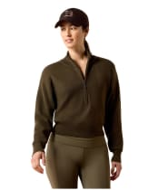 Women's Ariat Foxleigh 1/2 Zip Wool Sweater - Earth