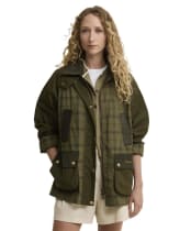 Women's Barbour Modern Tartan Beadnell Casual Jacket - Dusky Green Tartan