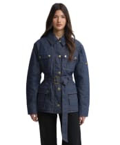 Women's Barbour International Denim Dry Wax Casual Jacket - Dark Blue Wash
