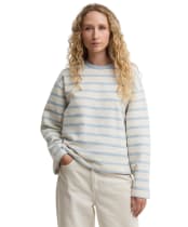 Women's Barbour Fawley Striped Sweatshirt - Original Ecru / Celestial Blue Stripe