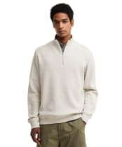Men's Barbour Ravensworth Half Zip Sweatshirt - Ecru Marl