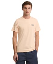 Men's Barbour International Small Logo Tee - Bleached Apricot