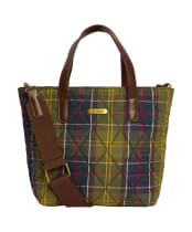 Women's Barbour Mini Quilted Tote Bag - Classic Tartan