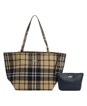 Women's Barbour Layla Tartan Large Tote Bag - Birchwood Dress Tartan