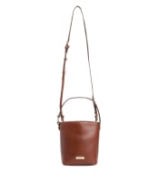 Women's Barbour Cedar Mini Leather Bucket Bag - Brown