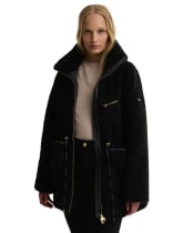 Women's Barbour International Kemora Fleece Casual Jacket - Black