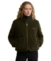 Women's Barbour Elenora Casual Fleece Jacket - Olive