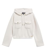 Women's Barbour International Lilah Fleece Hoodie - Off White