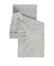 Women’s Barbour International Sparkle Hat & Scarf Set - Grey Marl