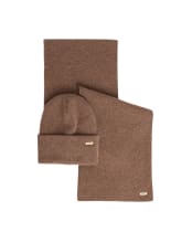 Women's Barbour Winona Beanie & Scarf Gift Set - Mocha