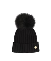 Women's Barbour International Conway Knitted Beanie Hat - Black
