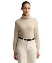 Women’s Barbour Pendle Roll Collar Sweater - HONEY/BIRCHWOOD
