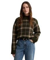 Women's Barbour Delilah Knitted Jumper - Olive Multi Patchwork