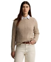 Women's Barbour Ashdown Cable Knitted Jumper - Honey
