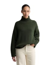 Women's Barbour Woodhouse Cashmere Blend Funnel Neck Knitted Jumper - Olive