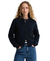 Women's Barbour Woodhouse Cashmere Blend Knitted Cardigan - Navy