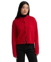 Women's Barbour Woodhouse Cashmere Blend Knitted Cardigan - Crimson