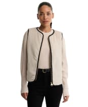 Women's Barbour International Oulton Faux Fur Liner - Light Stone / Black