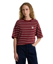 Women's Barbour Ambleside Striped Top - CRANBERRY RED/C