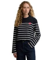 Women's Barbour Harling Striped Top - Dark Navy / Cloud