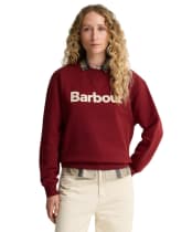 Women's Barbour Hartland Crew Sweatshirt - Cranberry Red