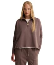 Women's Barbour International Kemora Half Zip Sweatshirt - Truffle