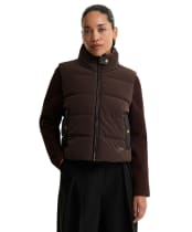 Women's Barbour International Balaton Faux Velvet Quilted Sweater - Truffle