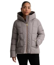 Women's Barbour International Printed Brantley Puffer Jacket - TRUFFLE NORTHUMB