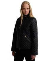 Women's Barbour International Binetto Faux Leather Quilted Jacket - Black