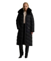 Women's Barbour International Longline Cyrus Puffer Jacket - Black
