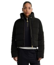 Women's Barbour International Halina Faux Velvet Puffer Jacket - Black