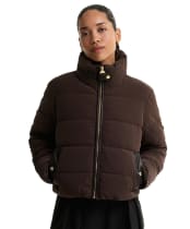 Women's Barbour International Halina Faux Velvet Puffer Jacket - Truffle