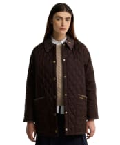 Women's Barbour Icons Tartan Collar Modern Liddesdale Quilted Jacket - Rustic / Muted