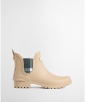 Women's Barbour Wilton Ankle Welly - Beige / Ancient Tartan