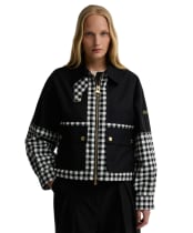 Women's Barbour International Gabriette Check Showerproof Jacket - Black / Northumberland Check