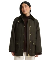 Women's Barbour Womens Bedale Wool Coat - OLIVE / SHADOW C