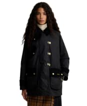 Women's Barbour Felton Waxed Jacket - Black / Mixed Tartan