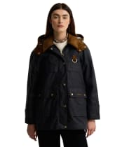 Women's Barbour Wrenwood Waxed Jacket - Navy / Ancient Tartan