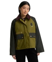Women's Barbour Cottingham Waxed Jacket - Golden Olive / Fern
