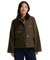 Women's Barbour Cottingham Waxed Jacket - Beech / Ancient Tartan