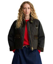 Women's Barbour Reimagined Icons Tartan Quilted Spey Waxed Jacket - Olive / Classic Tartan