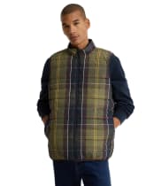 Men's Barbour Reversible Tartan Puffer Gilet - Classic Tartan / Dark Navy
