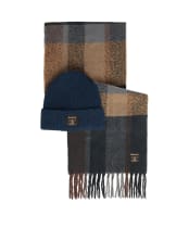 Men's Barbour Westerdale Beanie & Scarf Gift Set - Navy / Grey