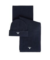 Men's Barbour Cascade Beanie & Scarf Set - Navy