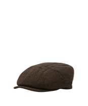 Men's Barbour Fyne Tweed Baker Boy Cap - Dark Brown