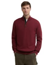Men’s Barbour Cotton Half Zip Sweater - Russet