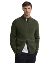 Men's Barbour Talder Zip Through Knitted Jumper - Sage