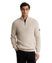 Men's Barbour International Crawley Funnel Neck Jumper - Concrete