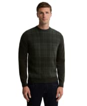 Men's Barbour Mineral Tartan Crew Neck Jumper - Pine